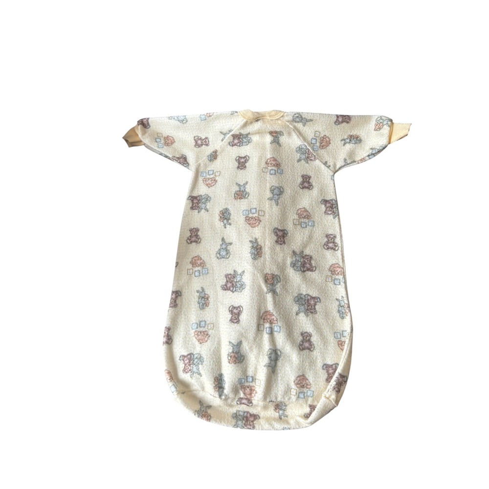 Vintage Carter's Baby Sleep Sack Teddy Bear Bunny Print One Size 21 Lbs As Is - Picture 2 of 7